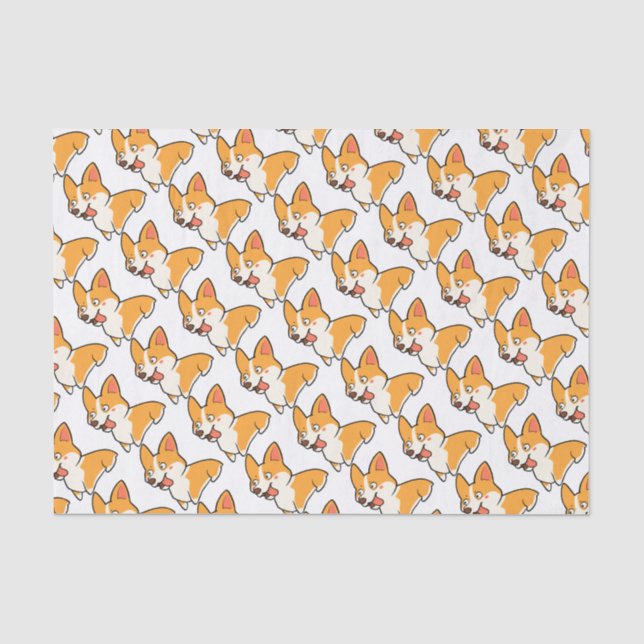 Papier Mousseline Corgi heureux (Recto)
