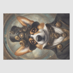 Papier Mousseline Corgi Steampunk Dreams : Un découpage mécanique