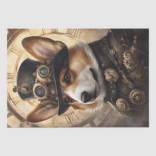 Papier Mousseline Corgi Steampunk Dreams : Un découpage mécanique