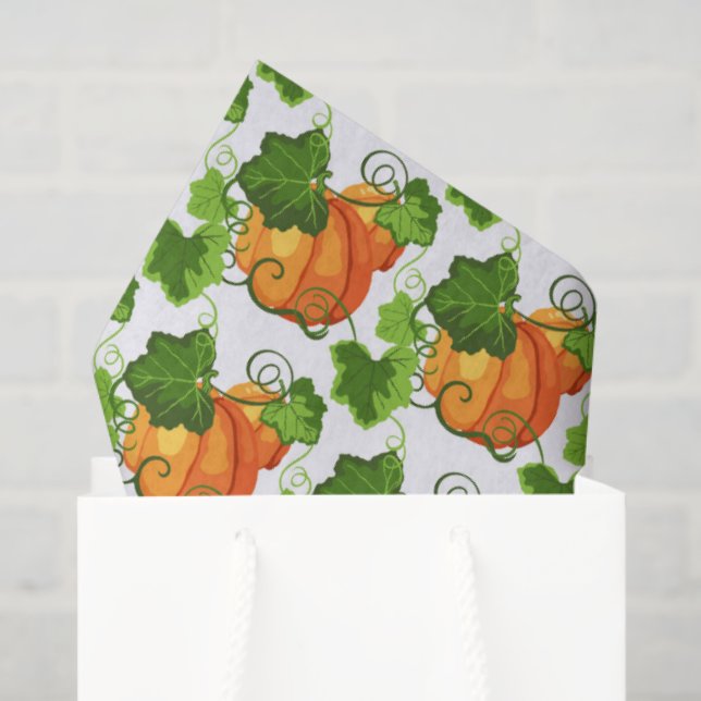 Papier Mousseline Correctif Citrouille Automne (Sac cadeau)
