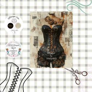 Papier Mousseline Corset mannequin découpé en engrenages Steampunk