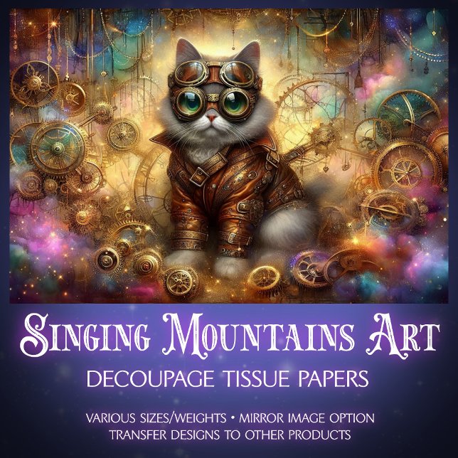 Papier Mousseline Cosmic Steampunk Imaginaire céleste Découpage de c (Créateur téléchargé)