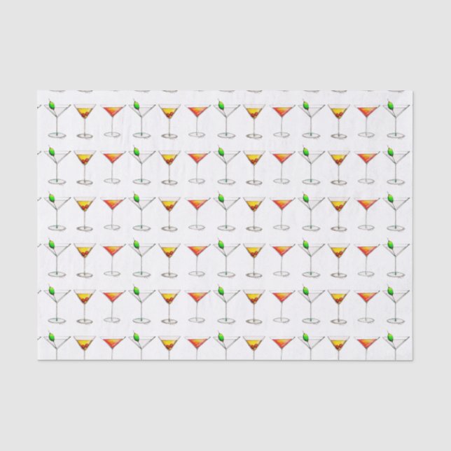 Papier Mousseline Cosmo Martini Manhattan Cocktail Verre Boissons (Recto)