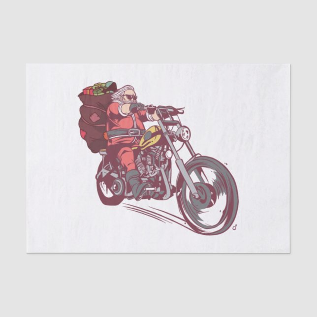 Papier Mousseline Costume de Noël père Noël Biker pour Invitatiatiat (Recto)