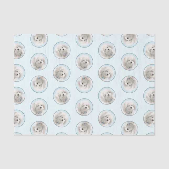 Papier Mousseline Coton de Tulear Peinture mignonne Original Animal  (Recto)