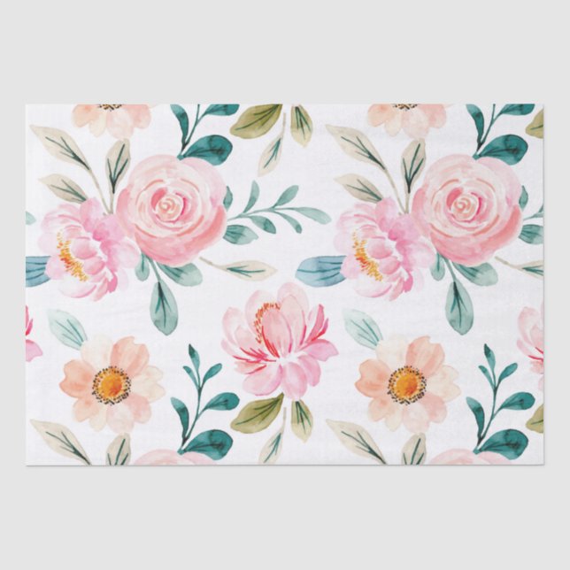 Papier Mousseline Cottage Chic Flower Motif (Recto)
