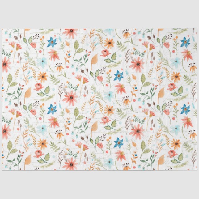 Papier Mousseline Cottagecore Floral Fleur sauvage Automne Feuillage (Recto)