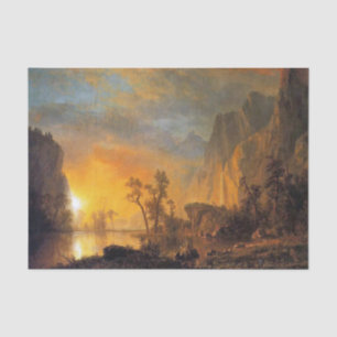 Papier Mousseline Coucher de soleil de Bierstadt dans la peinture de