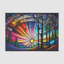 Coucher de soleil en verre tendu