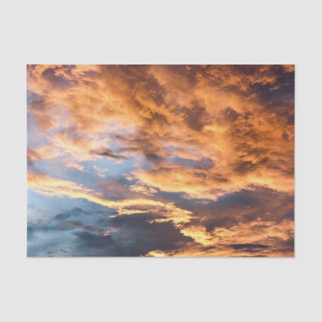 Papier Mousseline Coucher de soleil et nuages d'été (Recto)