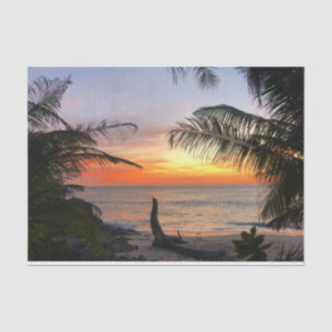 Papier Mousseline Coucher de soleil paisible sur Hawaiian Tropical I