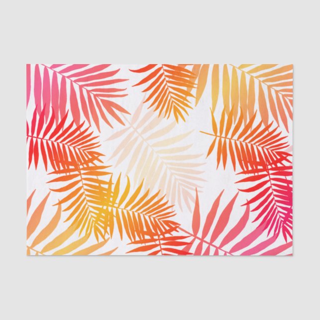 Papier Mousseline Coucher du soleil tropical d'été de feuille de (Recto)