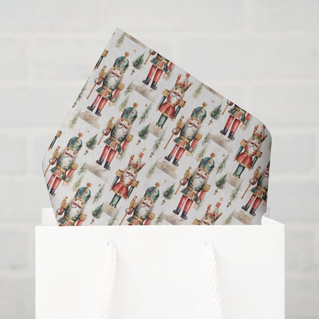 Papier Mousseline Couleur d'aquarelle de noisette de Noël carrelée (Sac cadeau)