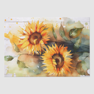 Papier Mousseline Couleur d'eau de découpage de fleurs de tournesol