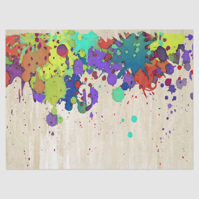 Papier Mousseline COULEUR FUNNY SPLASH I + votre backgr. & idées (Recto)