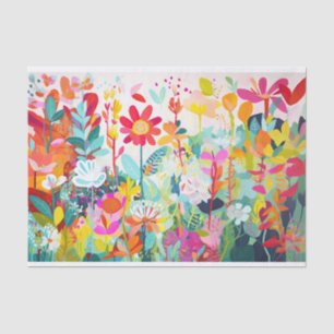 Papier Mousseline Couleur lunaire Floral Abstrait Peinture Découpage