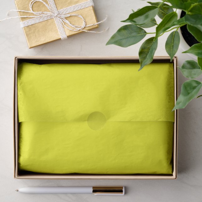 Papier Mousseline Couleur uni jaune néon (Cadeau)