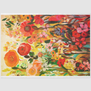 Papier Mousseline Couleurs d'été Fleur Abstraite peinture Découpage