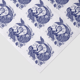 Papier Mousseline Couleurs DIY Sirène sulfureuse Coquillage bleu