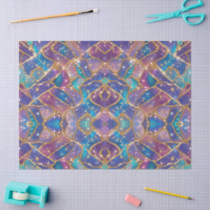 Papier Mousseline Couleurs pastel opale pailletées modernes