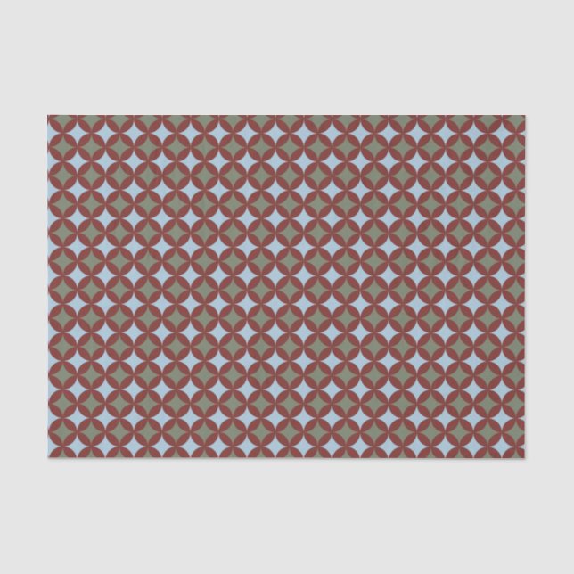Papier Mousseline Couleurs rétro Mi-Siècle Cercles modernes (Recto)