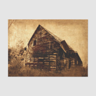 Papier Mousseline Country Rustic Barn Vintage Sepia Texture Brown