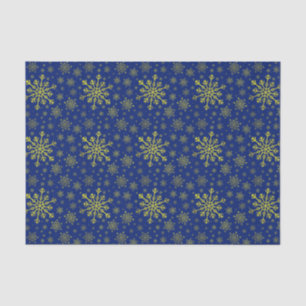 Papier Mousseline Coupe de neige Jaune sur Blue
