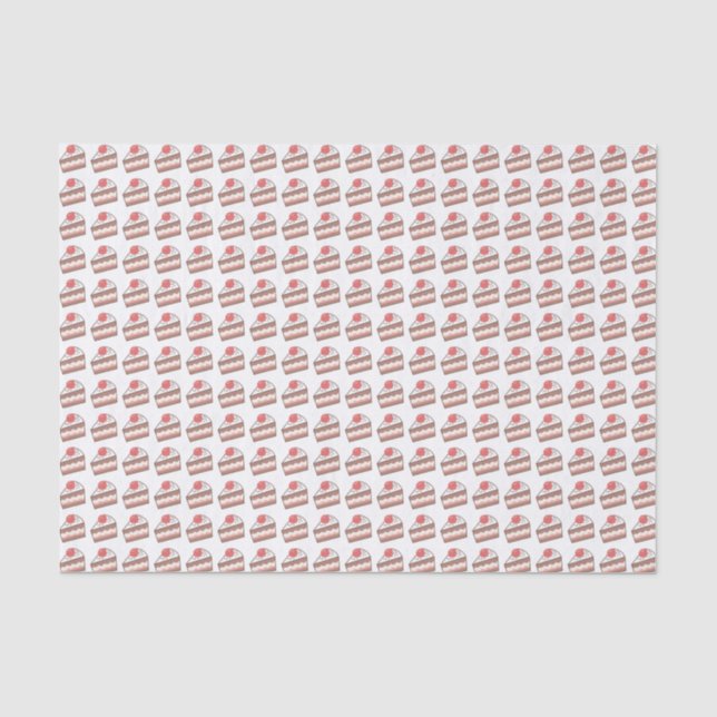 Papier Mousseline Coupe rose Motif de gâteau (Recto)