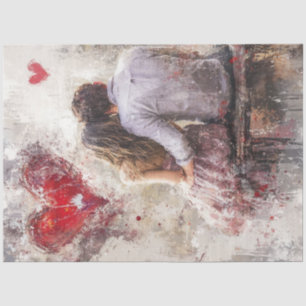 Papier Mousseline Couple Whimsical de decoupage sur Valentine