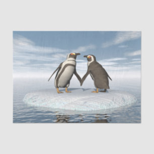 Papier Mousseline Couples de pingouins