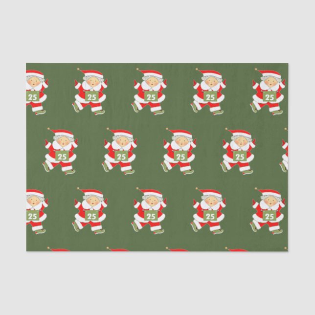 Papier Mousseline Coureur Noël vacances (Recto)