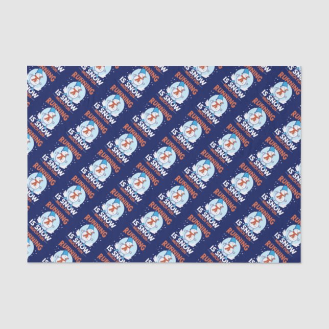 Papier Mousseline Coureur par temps froid - Courir est neige beaucou (Recto)
