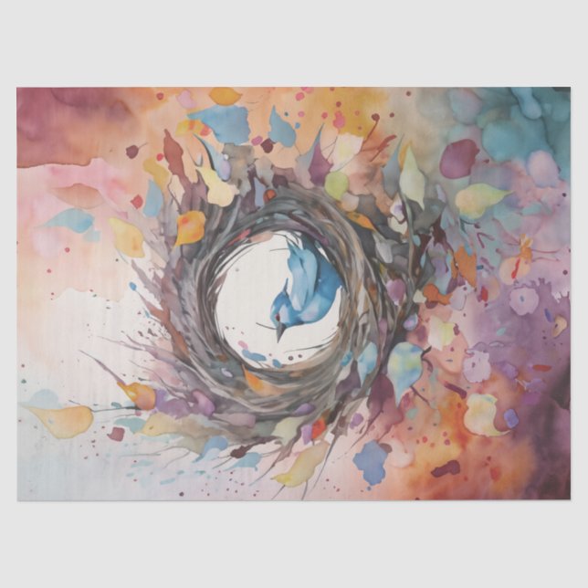 Papier Mousseline Couronne de chanson, Bluebird (Recto)