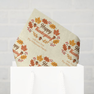 Papier Mousseline Couronne de feuilles de Thanksgiving heureuse et m