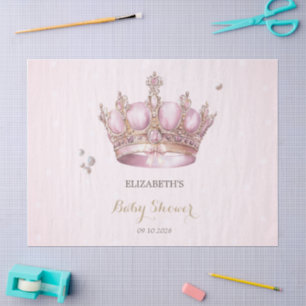 Papier Mousseline Couronne de Petite Princesse Perles Points Bébé Na
