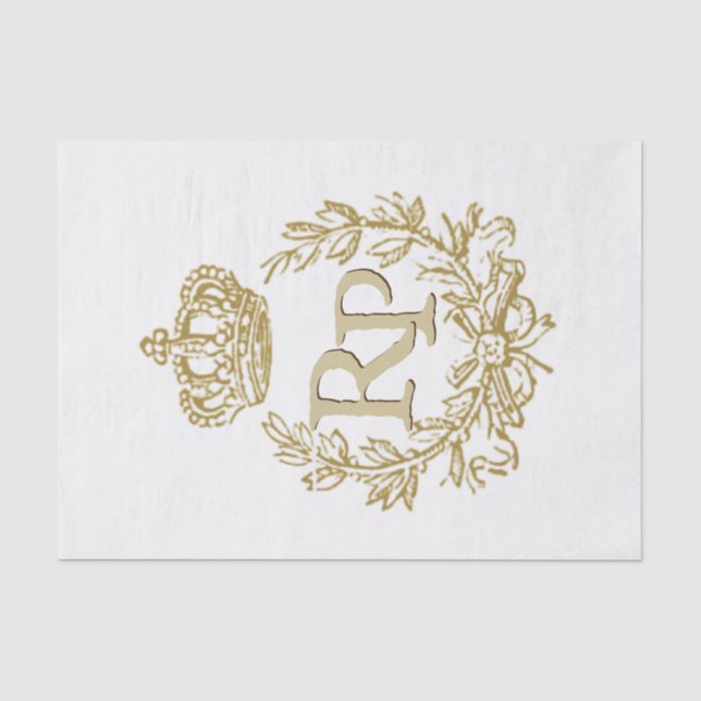 Papier Mousseline Couronne d'or royale médiévale et couronne  (Recto)