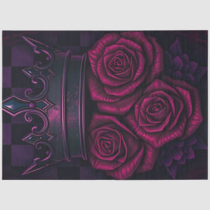 Papier Mousseline Couronne néon gothique et roses cramoisies en déco