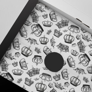 Papier Mousseline Couronnes royales gravées vintages