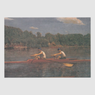 Papier Mousseline Course en bateau d'aviron sur la rivière