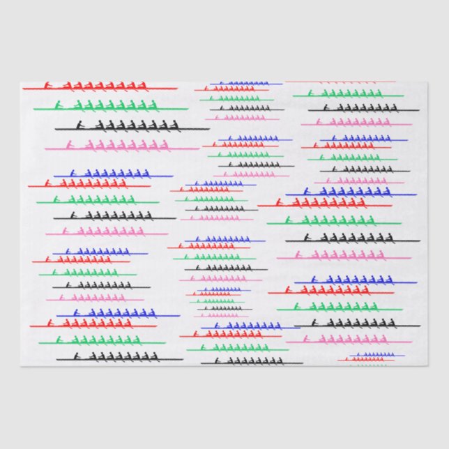 Papier Mousseline Courses de course de l'équipage - cinq bateaux cou (Recto)