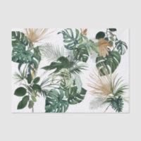Coussin de jet Feuilles Tropicales Aquarelle Verte