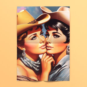 Papier Mousseline Cow-girls Rétro Amour
