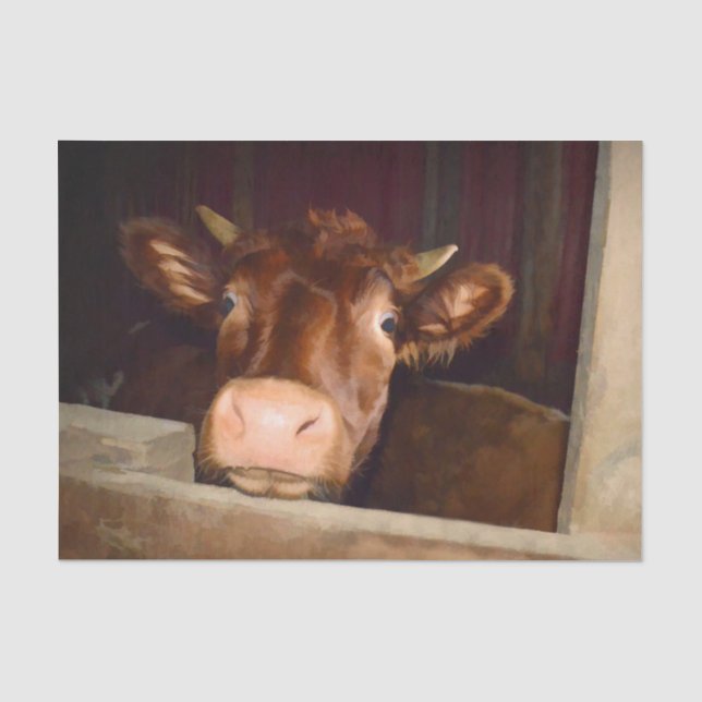 Papier Mousseline Cow Russe Country Barn Funny Farm (Recto)