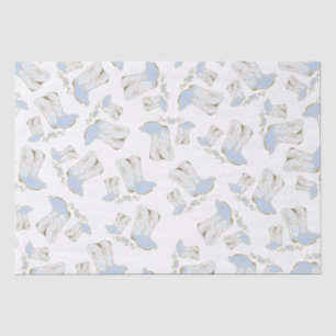 Papier Mousseline Cowboy Baby shower Pays Western Blue Boy