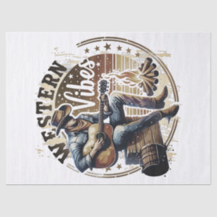 Papier Mousseline Cowboy Free Spirit Retro Western Decoupage