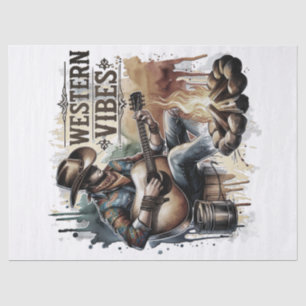 Papier Mousseline Cowboy Free Spirit Retro Western Decoupage