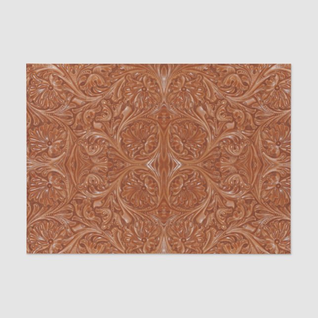 Papier Mousseline cowboy western country motif à outils cuir (Recto)