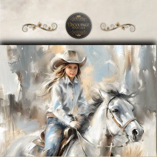 Papier Mousseline Cowgirl Découpage à Cœur Sauvage