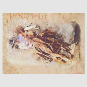 Papier Mousseline Cowgirl Western Barrel Racing