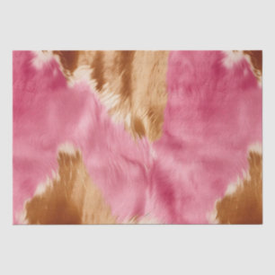 Papier Mousseline Cowgirl Western Pink Brown Cream Cowhide
